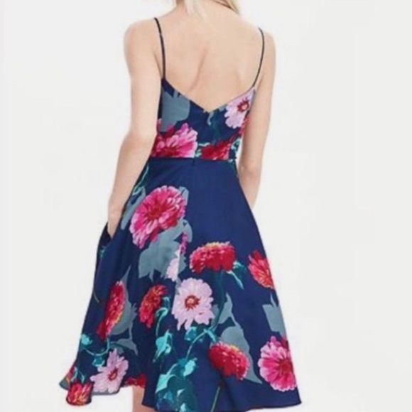Banana Republic Floral A Line Midi dress cocktail party women size 4 - Picture 3 of 9